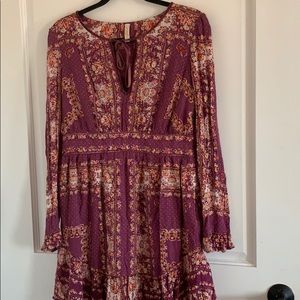 Free People Peasant Style Long Sleeved Dress
